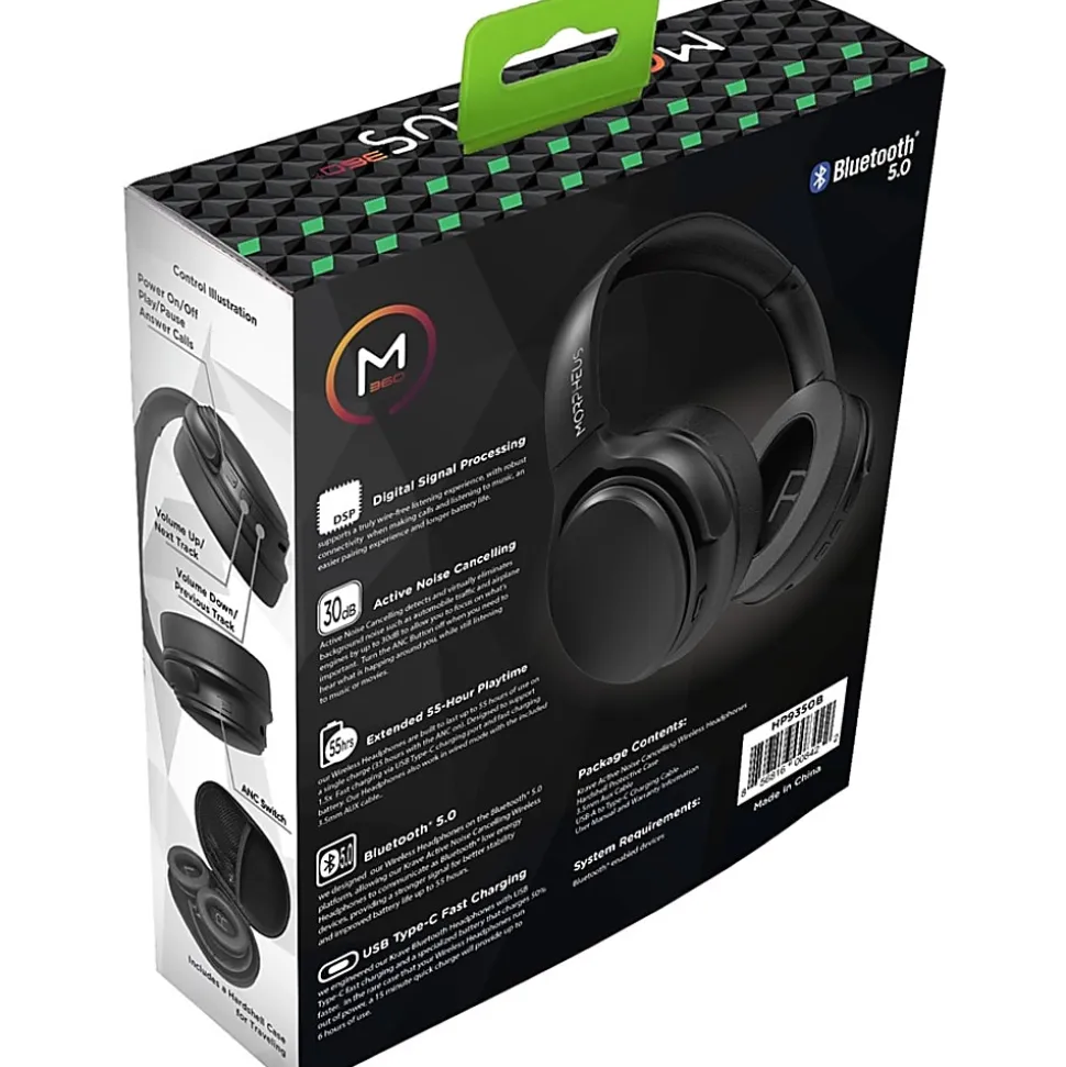 Morpheus 360 Krave ANC Wireless Noise Cancelling Headphones, Black