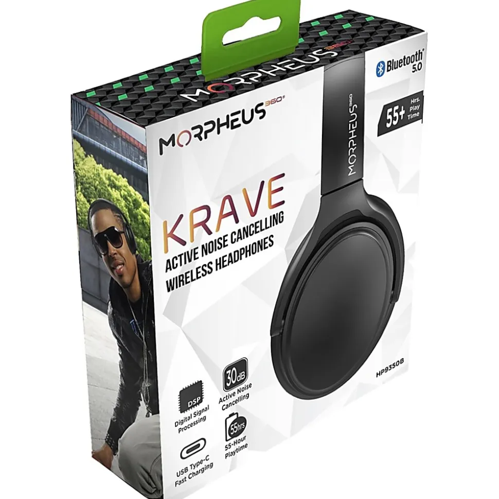 Morpheus 360 Krave ANC Wireless Noise Cancelling Headphones, Black