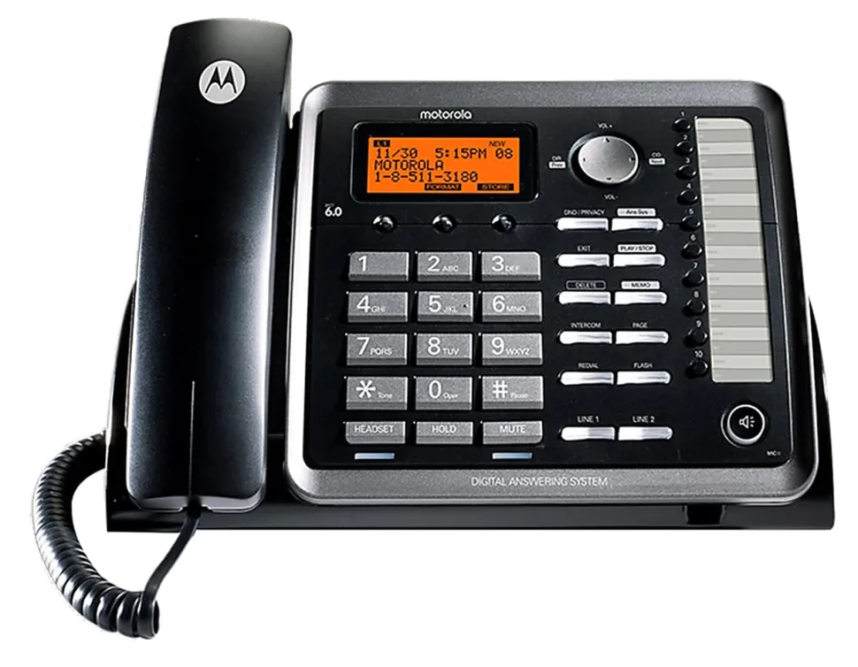 Motorola® Corded Desk Phone And Digital Answering System, Black, ML25255