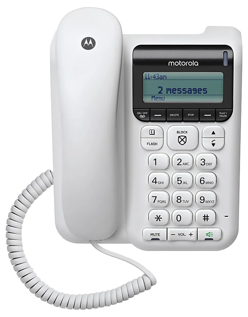 Motorola® CT610 Corded Telephone With Digital Answering Machine