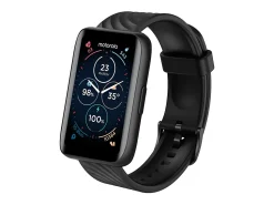 Motorola Moto Watch 40 - Black aluminum - smart watch with strap - silicone - display 1.57" - Bluetooth - 0.92 oz - phantom black