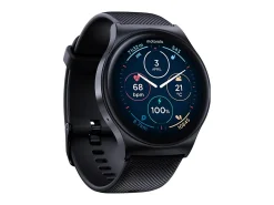 Motorola Moto Watch 120 - Black zinc alloy - smart watch with strap - silicone - display 1.43" - Bluetooth, Bluetooth - 1.94 oz - phantom black