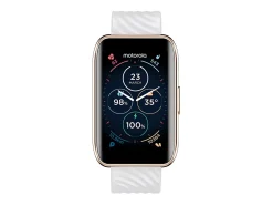 Motorola Moto Watch 40 - Gold aluminum - smart watch with strap - silicone - display 1.57" - Bluetooth - 0.92 oz - rose gold