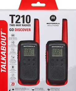 Motorola® TalkAbout® 2-Way Radios, T210, Black/Red, Pack Of 2 Radios