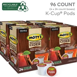Mott's Apple Cider Keurig Single-Serve K-Cup Pods, 24 Pods Per Pack, Case Of 4 Packs
