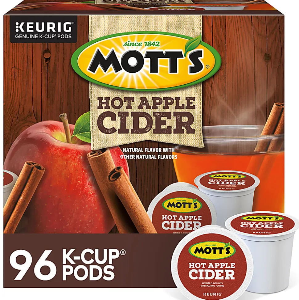 Mott's Apple Cider Keurig Single-Serve K-Cup Pods, 24 Pods Per Pack, Case Of 4 Packs