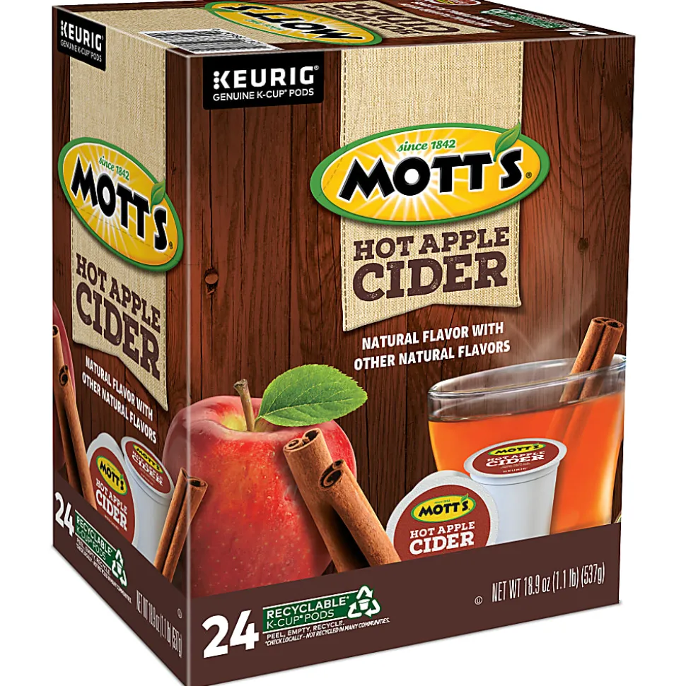 Mott's Apple Cider Keurig Single-Serve K-Cup Pods, 24 Pods Per Pack, Case Of 4 Packs