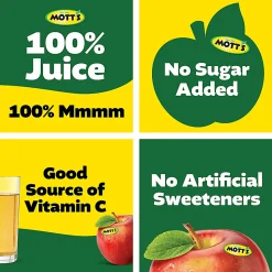 Mott's 100% Original Apple Juice, 8 Oz, Total Qty 24
