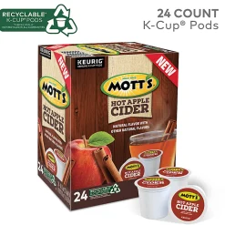 Mott's Single-Serve K-Cup® Pods, Hot Apple Cider, Pack Of 24