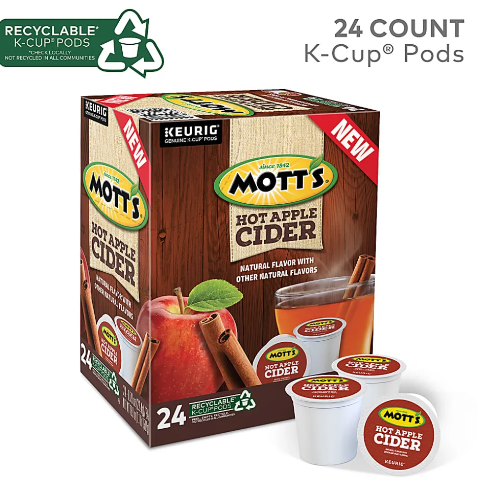 Mott's Single-Serve K-Cup® Pods, Hot Apple Cider, Pack Of 24