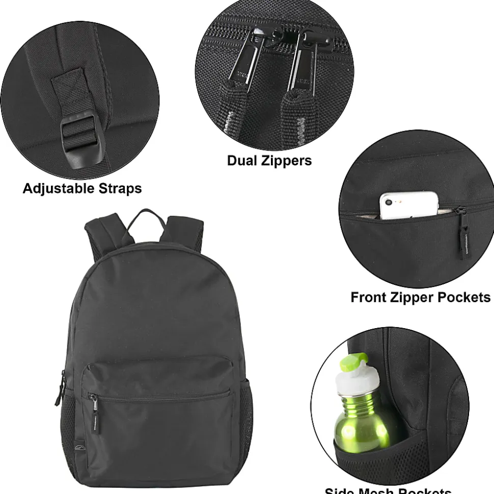 Mountain Edge Classic Backpacks, Assorted Colors, Total Qty 24