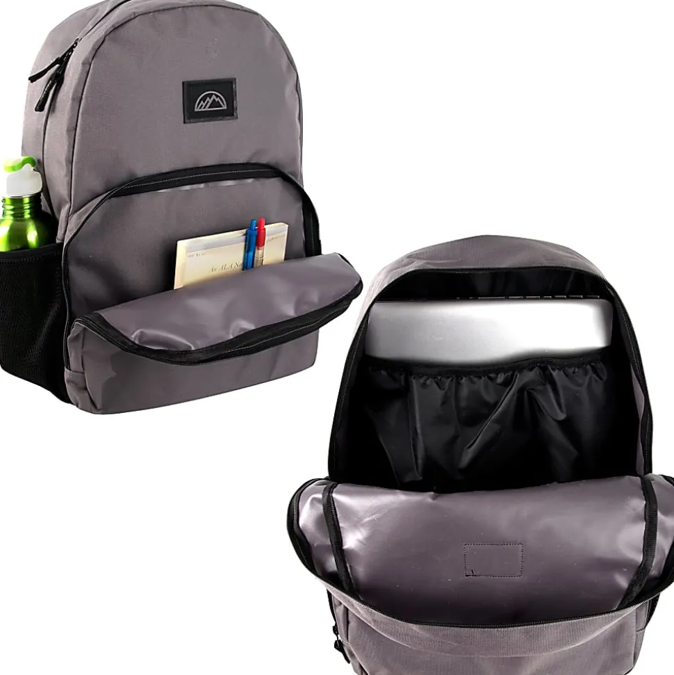 Mountain Edge Dome Backpacks With 17" Laptop Sleeves, Black/Gray/Navy/Tan, Total Qty 24