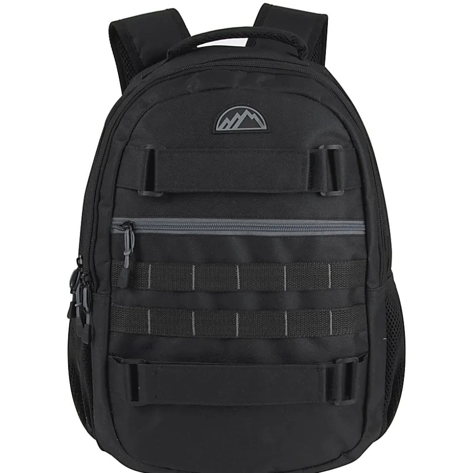 Mountain Edge Double Section Skate Strap Backpack, Black