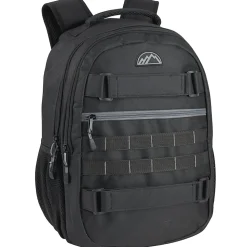 Mountain Edge Double Section Skate Strap Backpack, Black