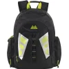 Mountain Edge Multi-Pocket Backpacks With 17" Laptop Sleeves, Black/Yellow, Case Of 24 Backpacks