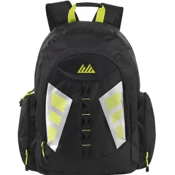 Mountain Edge Multi-Pocket Backpacks With 17" Laptop Sleeves, Black/Yellow, Case Of 24 Backpacks