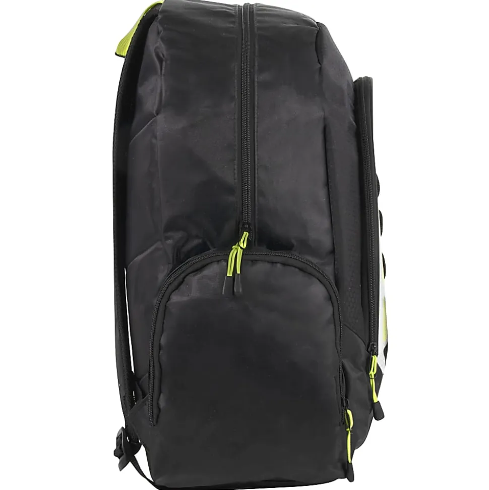 Mountain Edge Multi-Pocket Backpacks With 17" Laptop Sleeves, Black/Yellow, Case Of 24 Backpacks