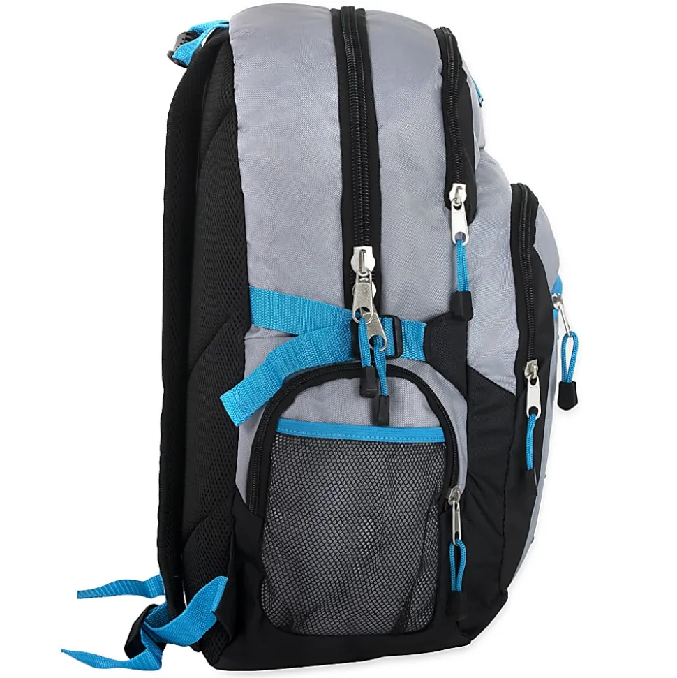 Mountain Edge Multi-Pocket Daisy Chain Backpack With 17" Laptop Sleeve, Gray