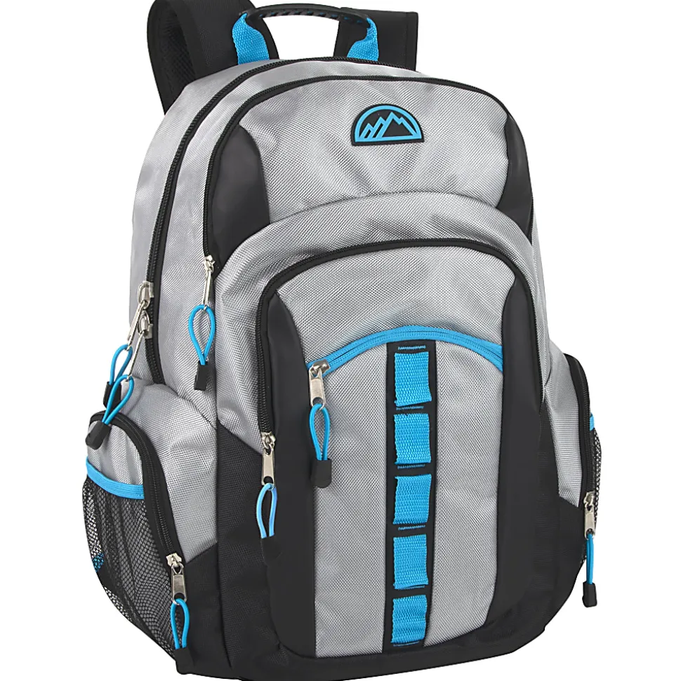 Mountain Edge Multi-Pocket Daisy Chain Backpack With 17" Laptop Sleeve, Gray