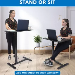 Mount-It! Adjustable-Height Overbed Standing Desk, Black
