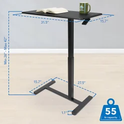 Mount-It! Adjustable-Height Overbed Standing Desk, Black