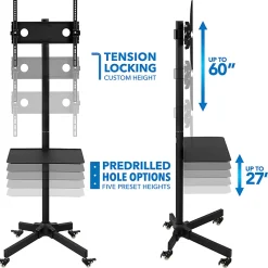Mount-It! Adjustable Mobile TV Cart For 23