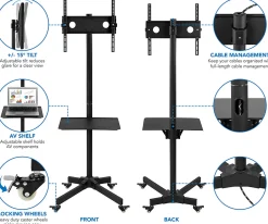 Mount-It! Adjustable Mobile TV Cart For 23