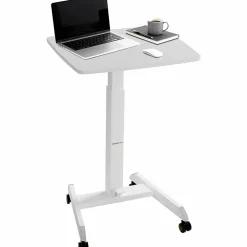 Mount-It! Adjustable Rolling 23"W Laptop Computer Desk, White