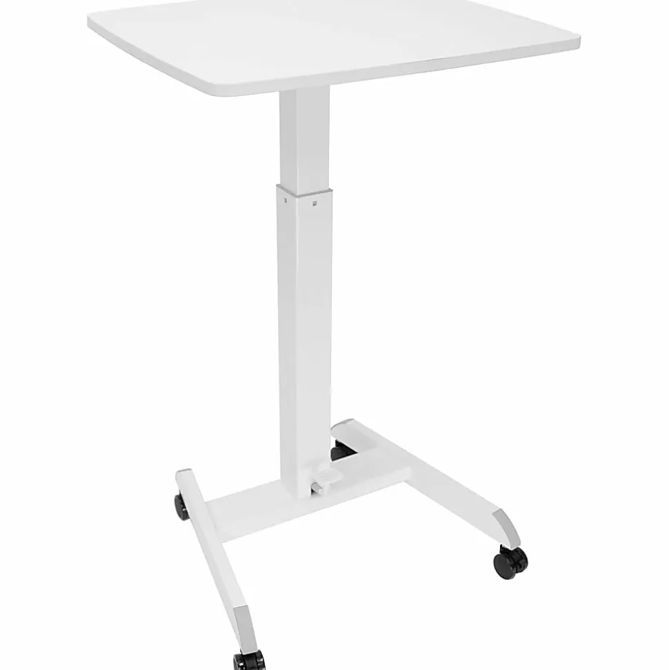 Mount-It! Adjustable Rolling 23"W Laptop Computer Desk, White