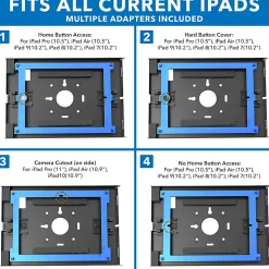 Mount-It! Anti-Theft Tablet Wall Mount For iPad, iPad Air & iPad Pro, 13.4”H x 9”W x 0.87”D, Black