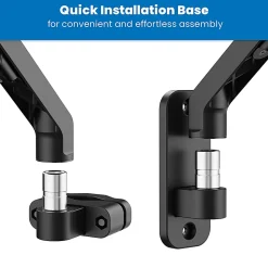 Mount-It! Counterbalance Steel 15.6” Laptop Arm for Wall and Pole Mounting, 5-3/4”H x 12-1/4”W x 15”D, Black