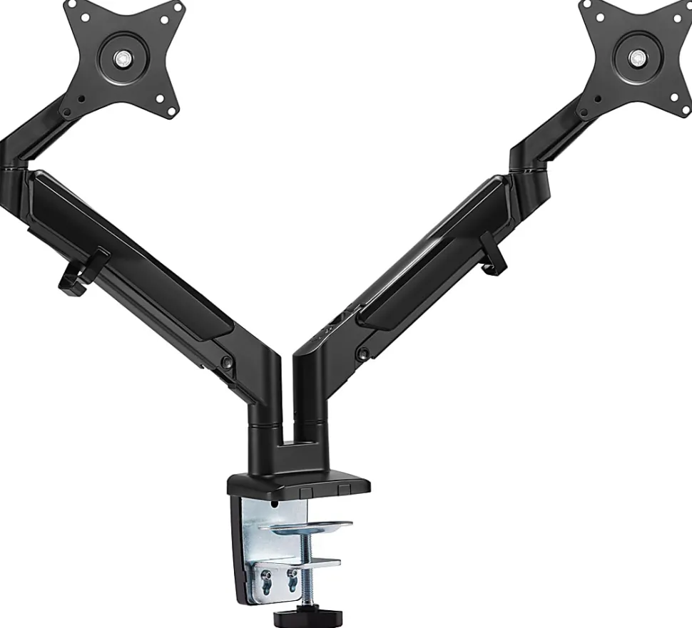 Mount-It! 32” Dual Monitor Mount With Low Profile Gas Spring Arms, Black