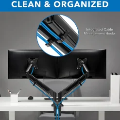 Mount-It! 32” Dual Monitor Mount With Low Profile Gas Spring Arms, Black