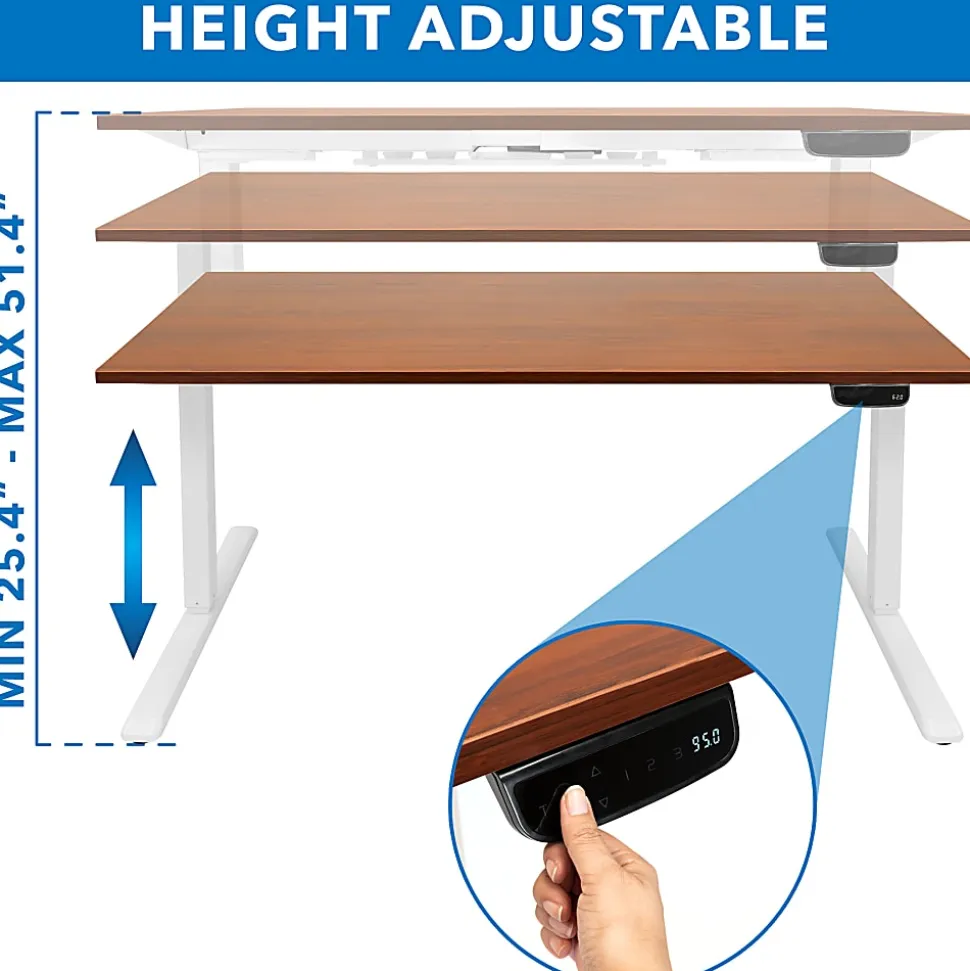 Mount-It! Dual-Motor Electric Standing Desk With Adjustable Height And 55"W Tabletop, Brown
