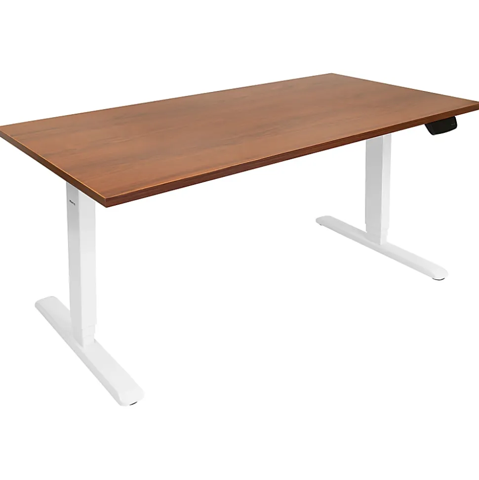 Mount-It! Dual-Motor Electric Standing Desk With Adjustable Height And 55"W Tabletop, Brown