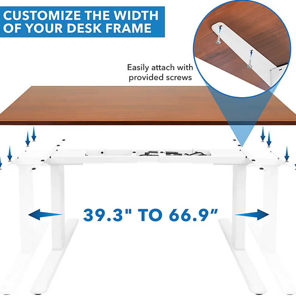 Mount-It! Dual-Motor Electric Standing Desk With Adjustable Height And 55"W Tabletop, Brown