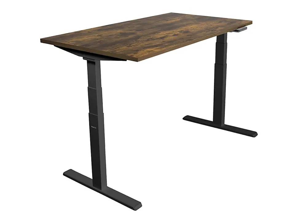 Mount-It! Dual-Motor Electric Standing Desk With Adjustable Height And 55"W Tabletop, Oak