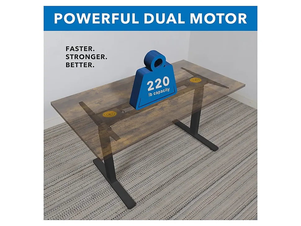 Mount-It! Dual-Motor Electric Standing Desk With Adjustable Height And 55"W Tabletop, Oak