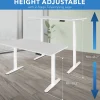 Mount-It! Dual Motor Electric 55"W Adjustable Height Standing Desk, White