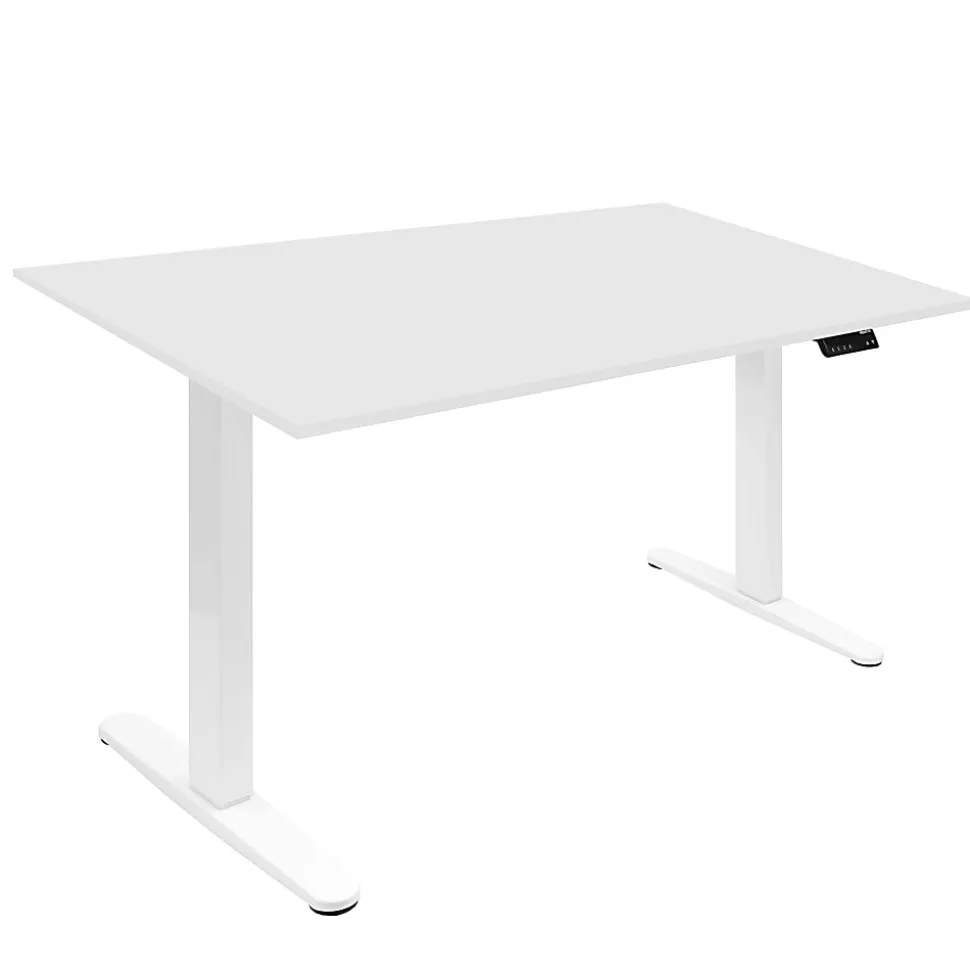 Mount-It! Dual Motor Electric 55"W Adjustable Height Standing Desk, White