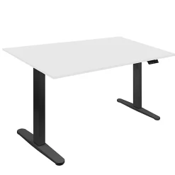 Mount-It! Dual Motor Electric 55"W Adjustable Height Standing Desk, White/Black