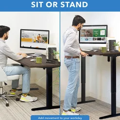 Mount-It! Electric Standing Desk With Adjustable Height And 55"W Tabletop, Adrift, MI18088