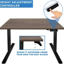 Mount-It! Electric Standing Desk With Adjustable Height And 55"W Tabletop, Adrift, MI18088