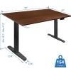 Mount-It! Electric Standing Desk With Adjustable Height And 55"W Tabletop, Hazelnut