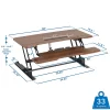 Mount-It! Electric Standing Desk Converter With Adjustable Height And 38"W Desktop, Dark Walnut