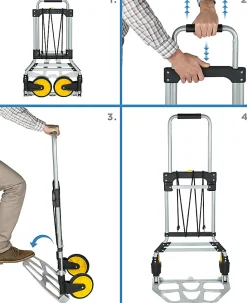 Mount-It! Folding Hand Truck And Dolly, 264 Lb Capacity