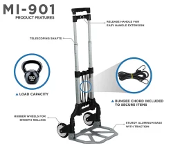 Mount-It! Folding Hand Truck And Dolly, 165 Lb Capacity