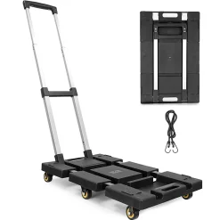 Mount-It! Folding Hand Truck Dolly, 36"H x 14-1/4"W x 26"D, Black