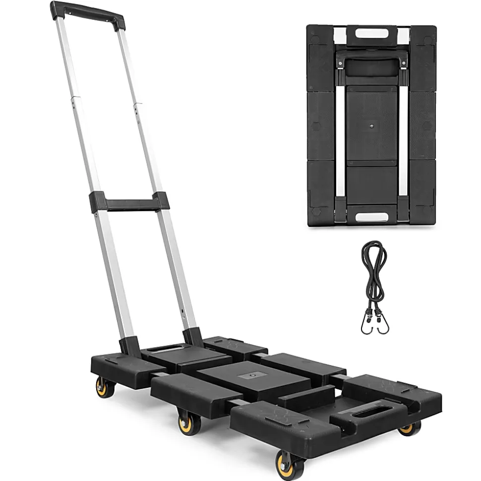 Mount-It! Folding Hand Truck Dolly, 36"H x 14-1/4"W x 26"D, Black