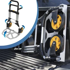 Mount-It! Folding Height-Adjustable Steel Hand Truck With 440 Lb. Capacity, 48.5